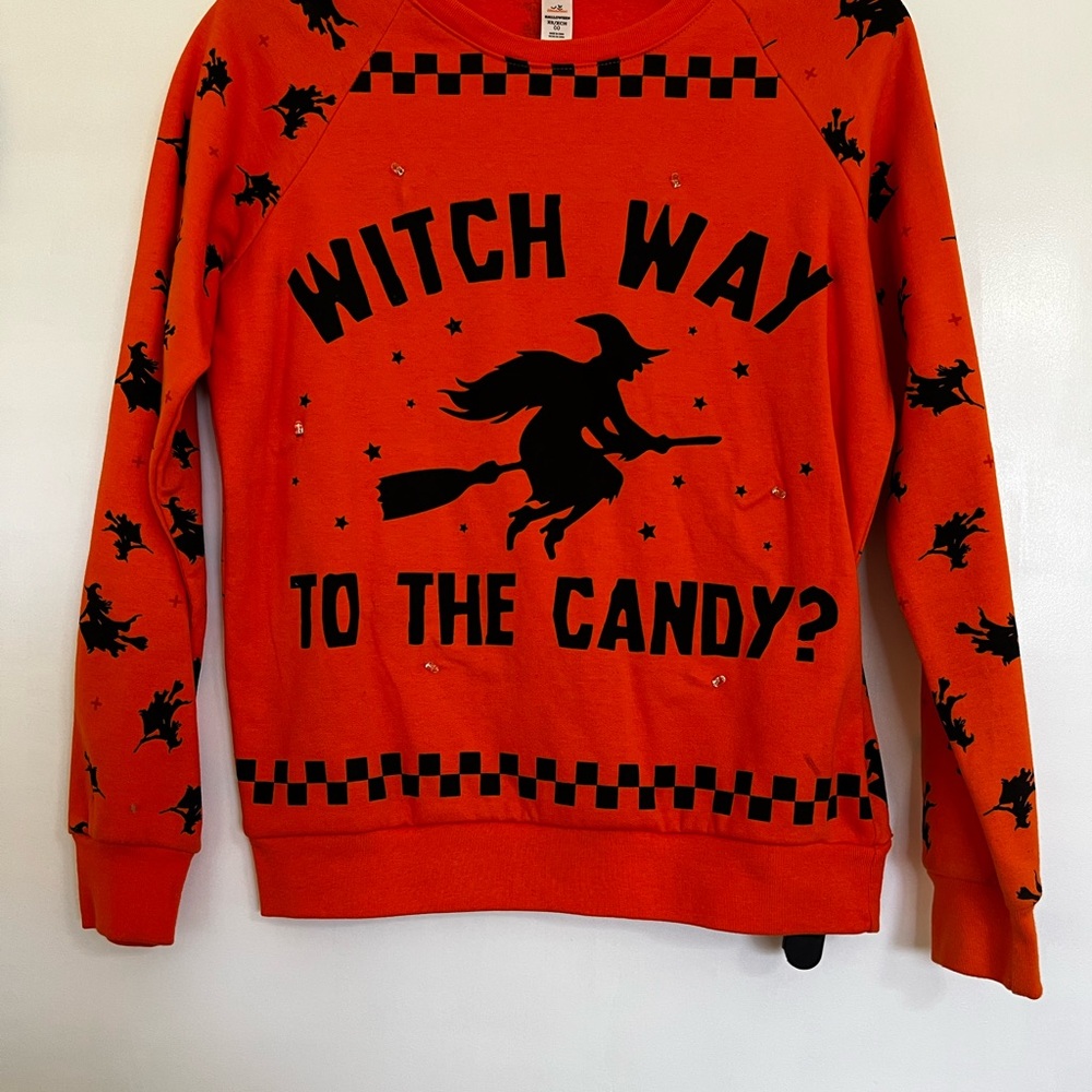 Orange Halloween Witch Sweatshirt